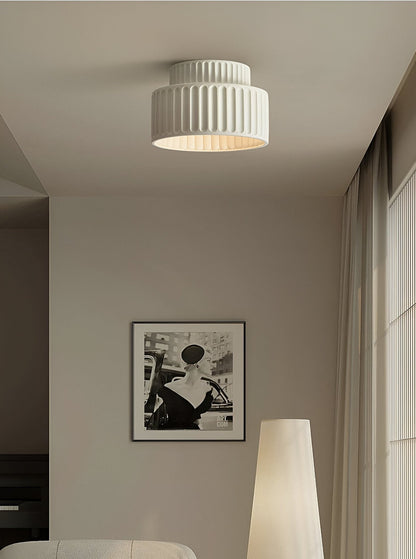 Ceiling Light with Ribbed Resin Design - Elegant Fixture for Any Room
