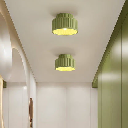 Ceiling Light with Ribbed Resin Design - Elegant Fixture for Any Room