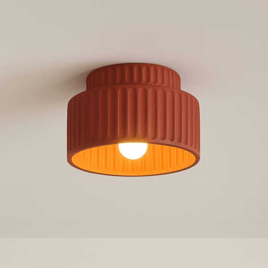 Ceiling Light with Ribbed Resin Design - Elegant Fixture for Any Room