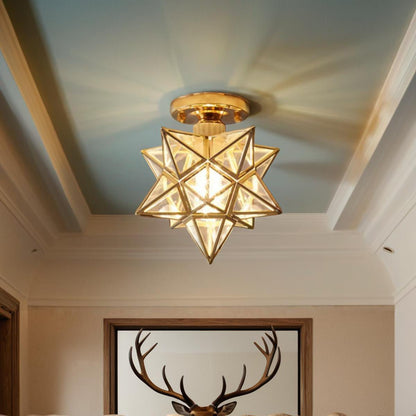 Vintage Star Metal Design Ceiling Light Fixture