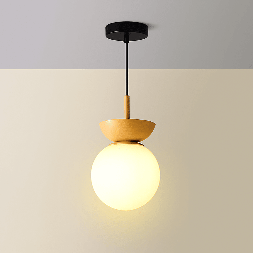 Wooden Pendant Light - Elegant Japanese Zen Design