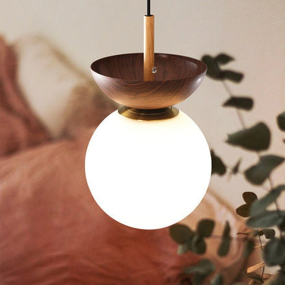 Wooden Pendant Light - Elegant Japanese Zen Design