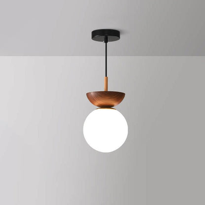 Wooden Pendant Light - Elegant Japanese Zen Design