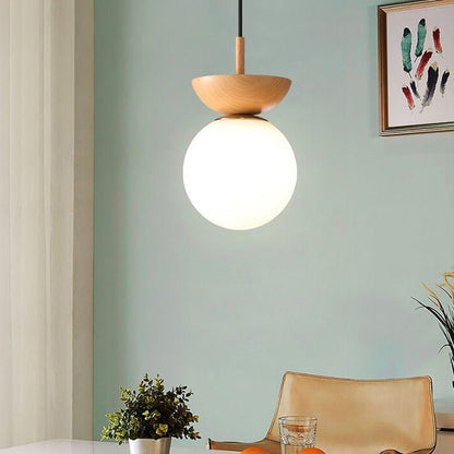Wooden Pendant Light - Elegant Japanese Zen Design