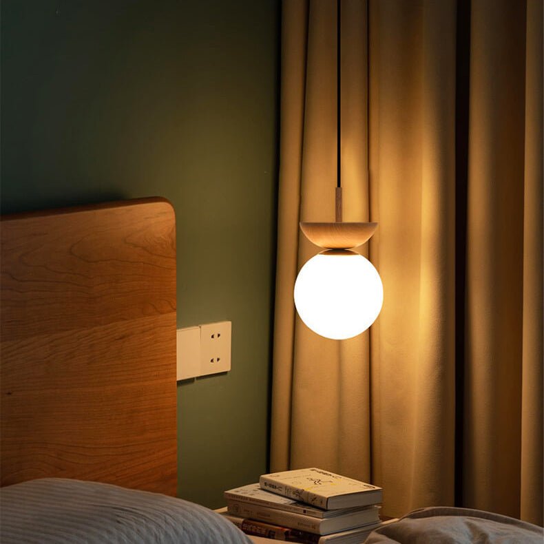Wooden Pendant Light - Elegant Japanese Zen Design