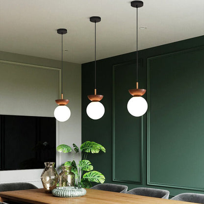 Wooden Pendant Light - Elegant Japanese Zen Design