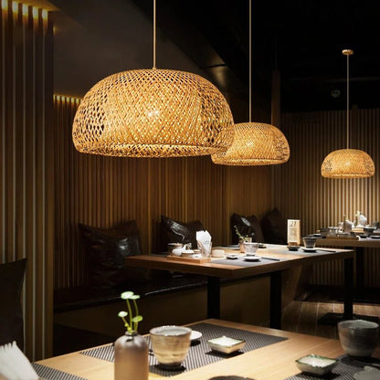 Handcrafted Bamboo Pendant Light – Stylish Oriental Ambient Fixture