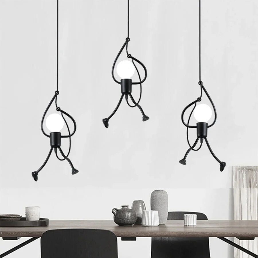 Retro Pendant Light - Decorative Iron Finish with Mounting