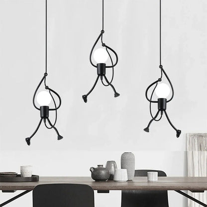 Retro Pendant Light - Decorative Iron Finish with Mounting