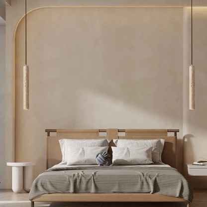 Minimalist LED Chandelier in Travertine Design - Pendant Lamp