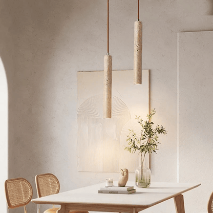 Minimalist LED Chandelier in Travertine Design - Pendant Lamp
