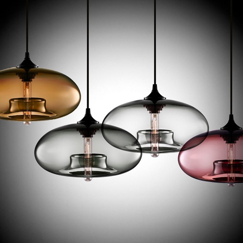 Colored Glass Pendant Light - Modern Hanging Design