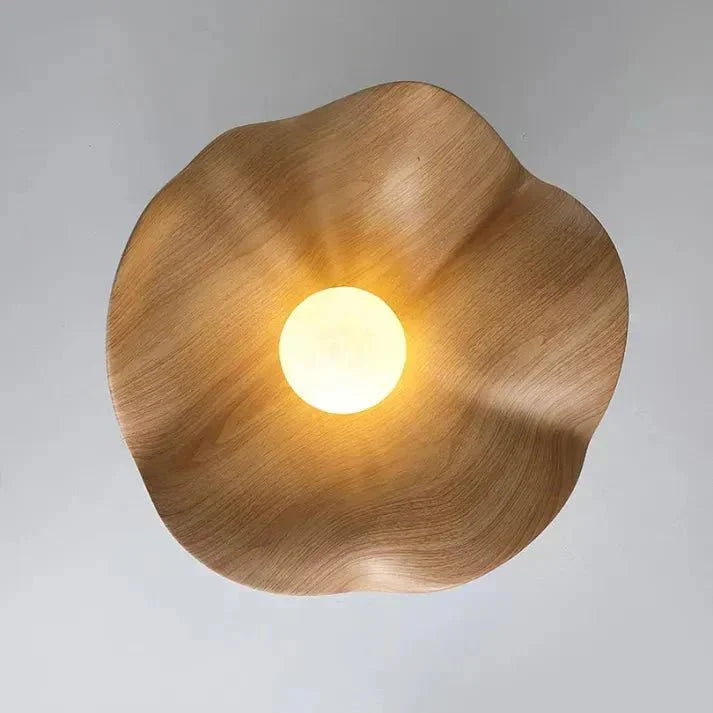 Scandinavian Wooden Pendant Light - Lotus Flower Style