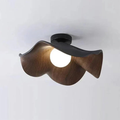 Scandinavian Wooden Pendant Light - Lotus Flower Style