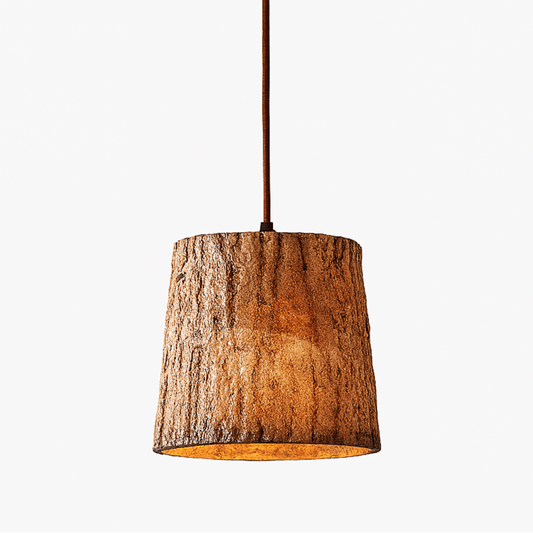 Rustic Wooden Block Pendant Light - Natural Wood Design