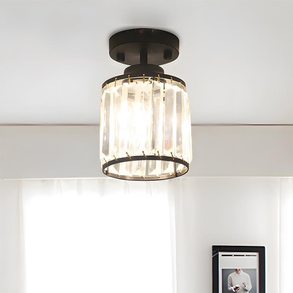 Modern Semi-Flush Crystal Pendant Light for Elegant Hallways