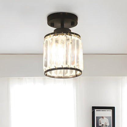 Modern Semi-Flush Crystal Pendant Light for Elegant Hallways