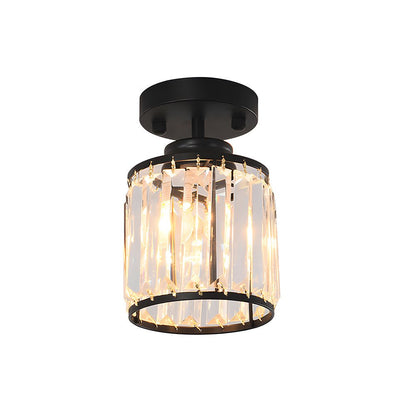 Modern Semi-Flush Crystal Pendant Light for Elegant Hallways