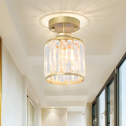 Modern Semi-Flush Crystal Pendant Light for Elegant Hallways