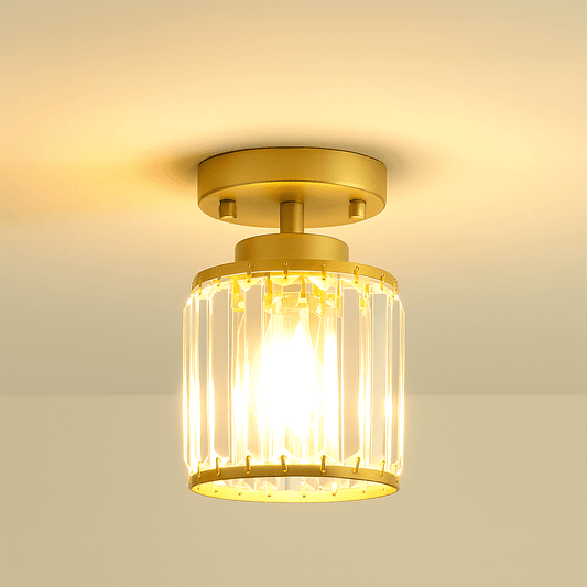 Modern Semi-Flush Crystal Pendant Light for Elegant Hallways
