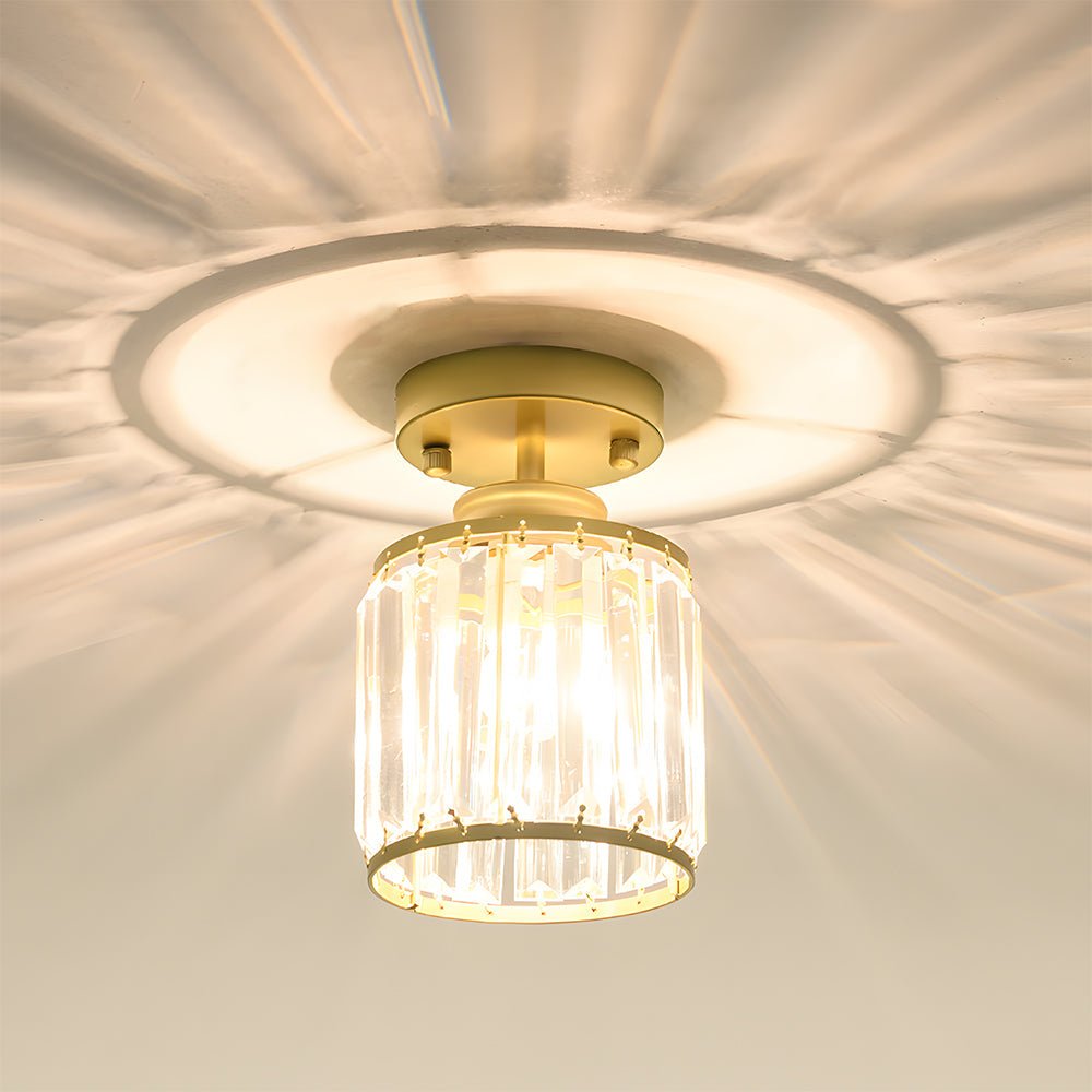 Modern Semi-Flush Crystal Pendant Light for Elegant Hallways