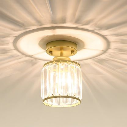 Modern Semi-Flush Crystal Pendant Light for Elegant Hallways