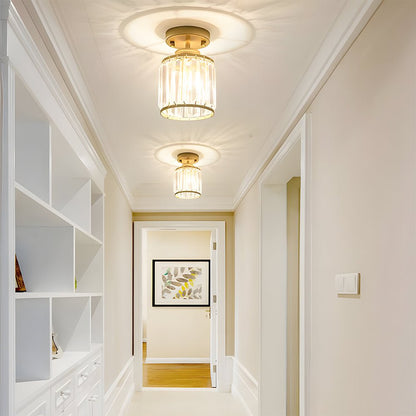 Modern Semi-Flush Crystal Pendant Light for Elegant Hallways
