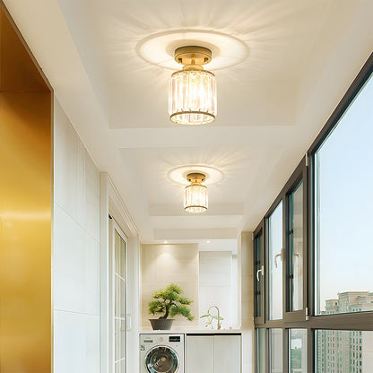 Modern Semi-Flush Crystal Pendant Light for Elegant Hallways