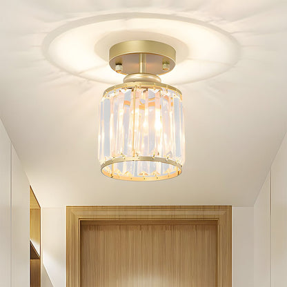 Modern Semi-Flush Crystal Pendant Light for Elegant Hallways