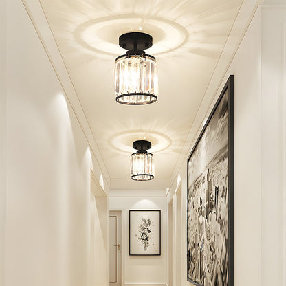 Modern Semi-Flush Crystal Pendant Light for Elegant Hallways