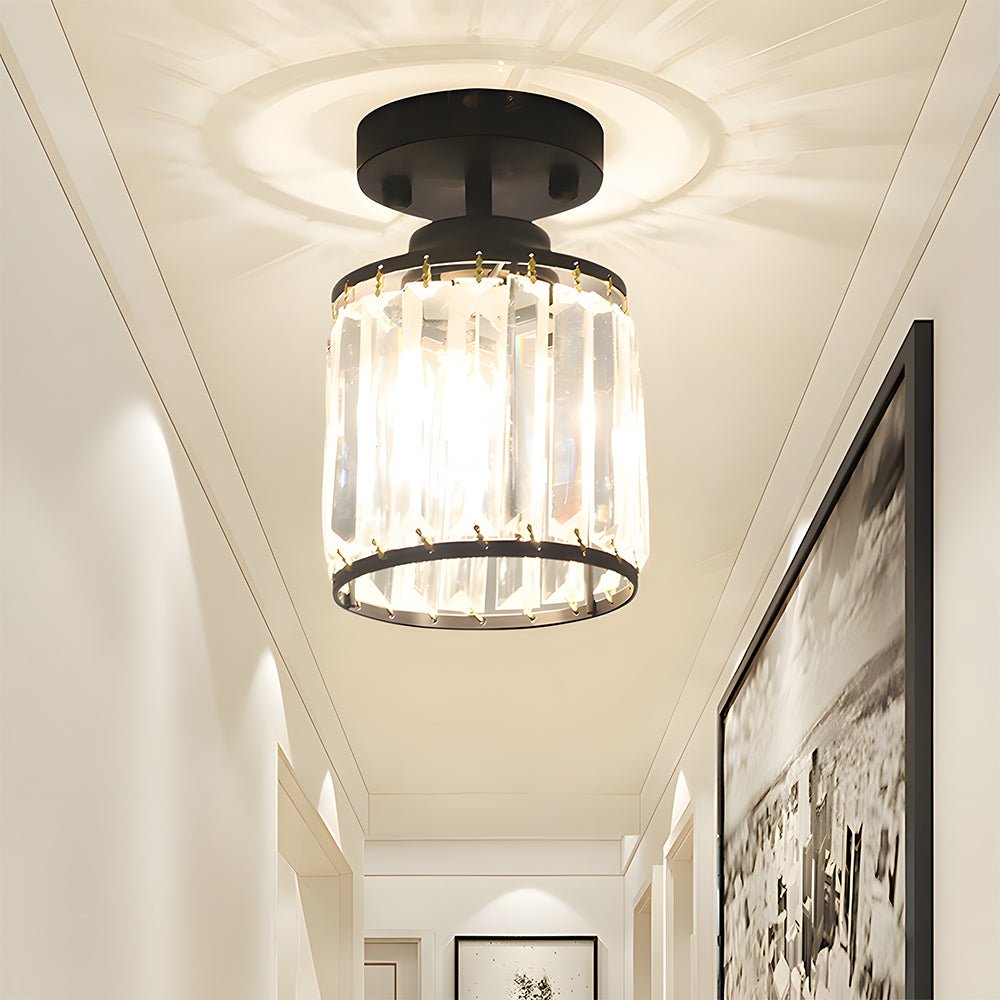 Modern Semi-Flush Crystal Pendant Light for Elegant Hallways