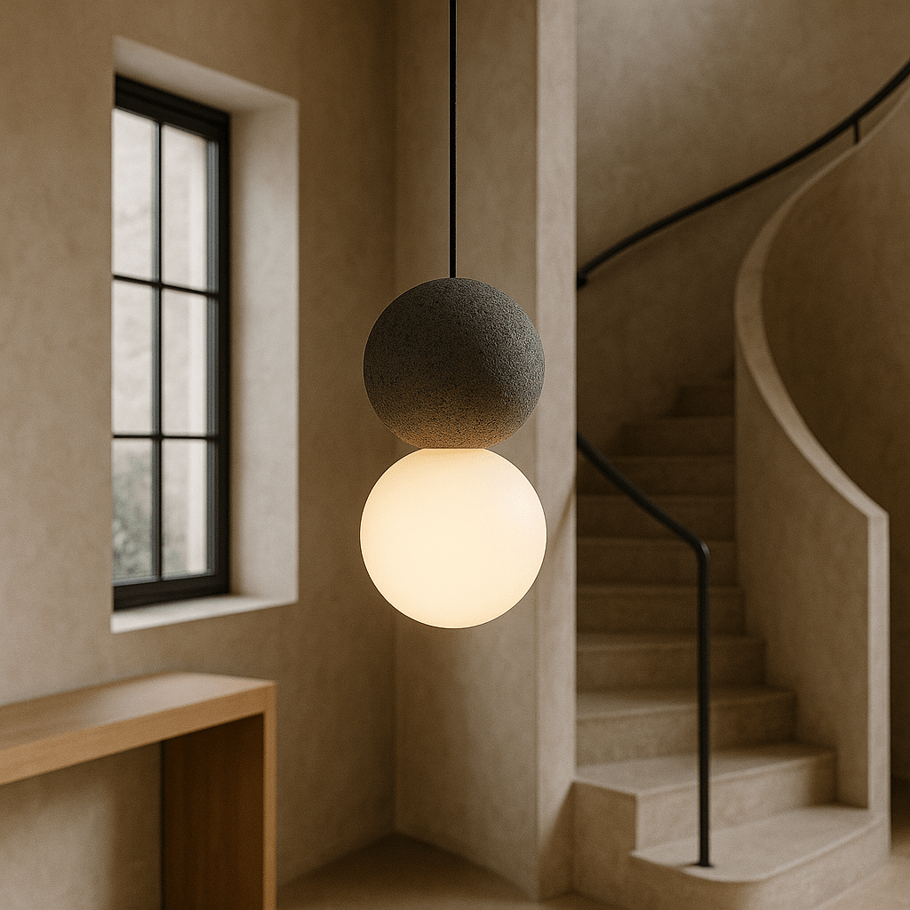 Modern Pendant Light in Obsidian - Elegant Glass and Metal Design