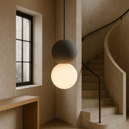 Modern Pendant Light in Obsidian - Elegant Glass and Metal Design