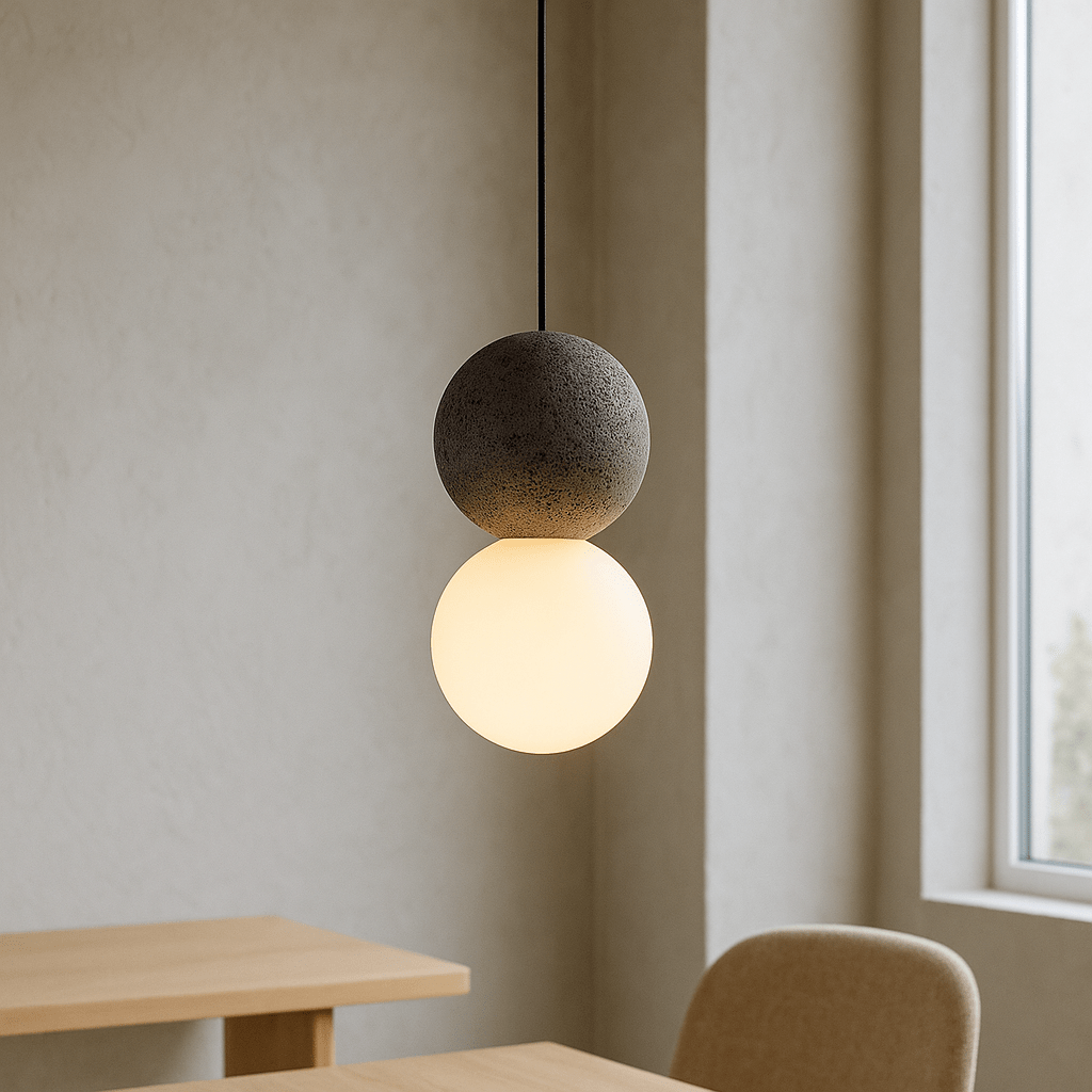 Modern Pendant Light in Obsidian - Elegant Glass and Metal Design