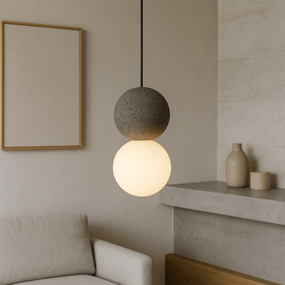 Modern Pendant Light in Obsidian - Elegant Glass and Metal Design