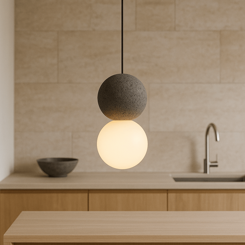 Modern Pendant Light in Obsidian - Elegant Glass and Metal Design