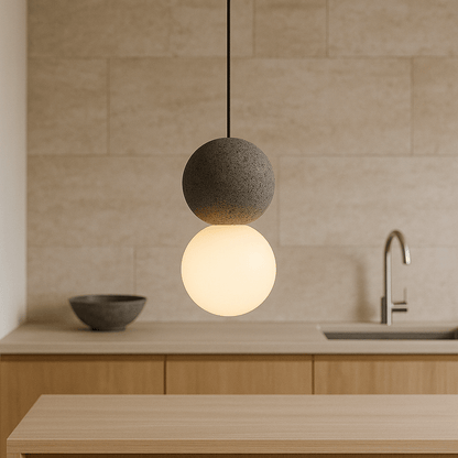 Modern Pendant Light in Obsidian - Elegant Glass and Metal Design