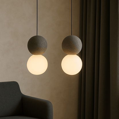Modern Pendant Light in Obsidian - Elegant Glass and Metal Design