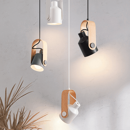 Nordic Style Pendant Light – Wooden and Metal Design for Contemporary Spaces