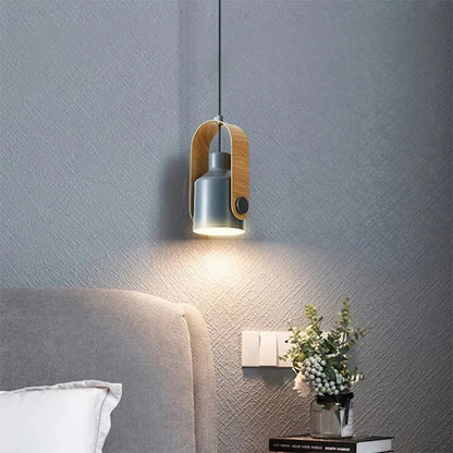 Nordic Style Pendant Light – Wooden and Metal Design for Contemporary Spaces