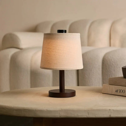 Rechargeable Table Lamp with Dimmable Feature - Minimalist Wood Design