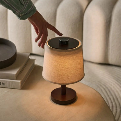 Rechargeable Table Lamp with Dimmable Feature - Minimalist Wood Design