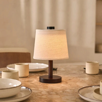 Rechargeable Table Lamp with Dimmable Feature - Minimalist Wood Design