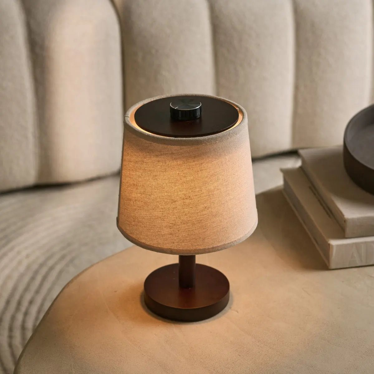 Rechargeable Table Lamp with Dimmable Feature - Minimalist Wood Design