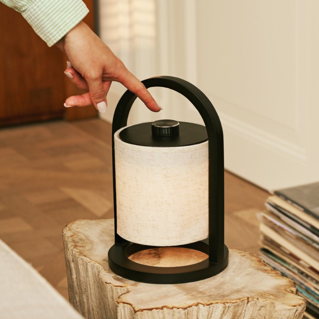 Rechargeable Wooden Table Lamp - Adjustable Brightness Lighting Solution