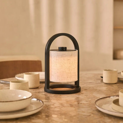Rechargeable Wooden Table Lamp - Adjustable Brightness Lighting Solution