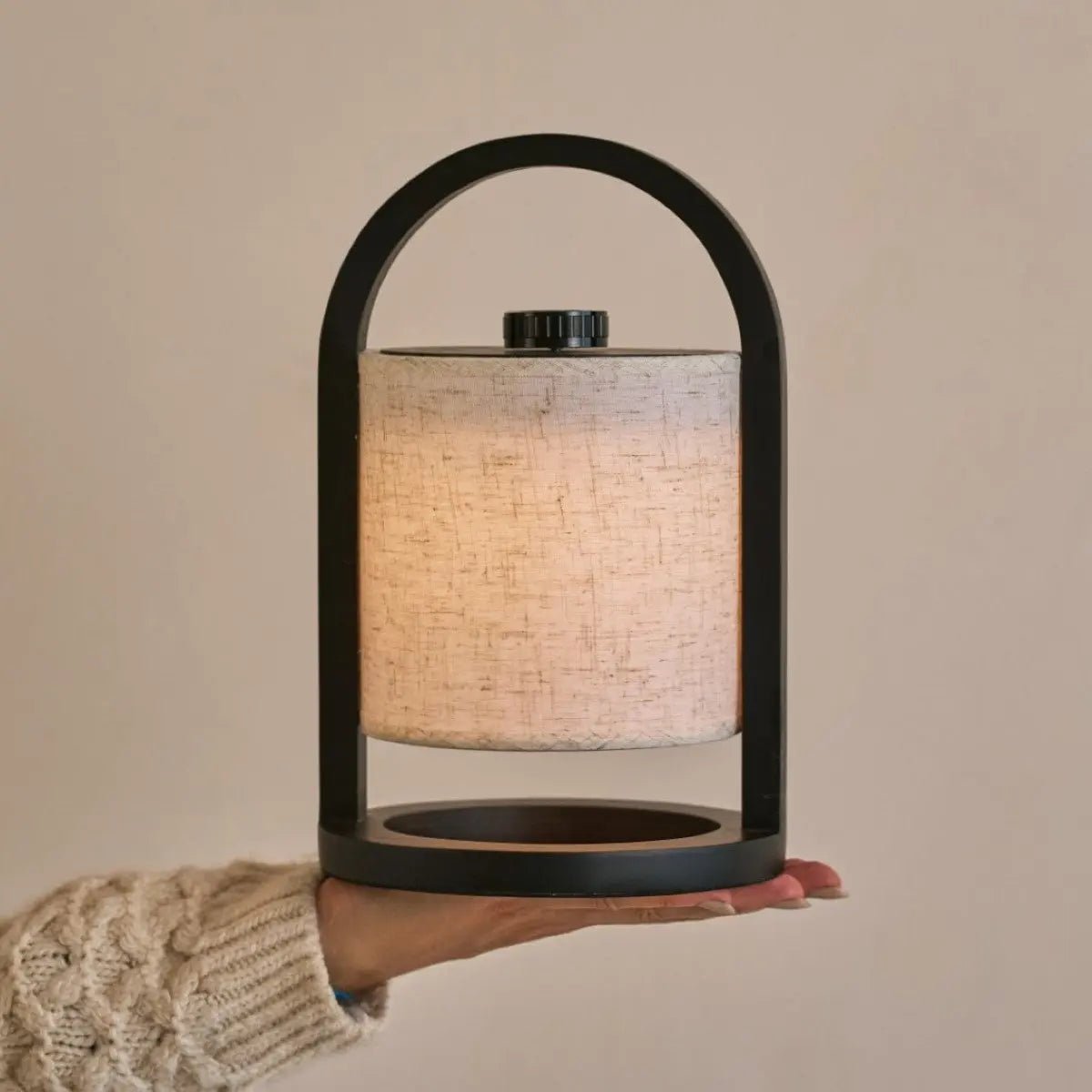 Rechargeable Wooden Table Lamp - Adjustable Brightness Lighting Solution