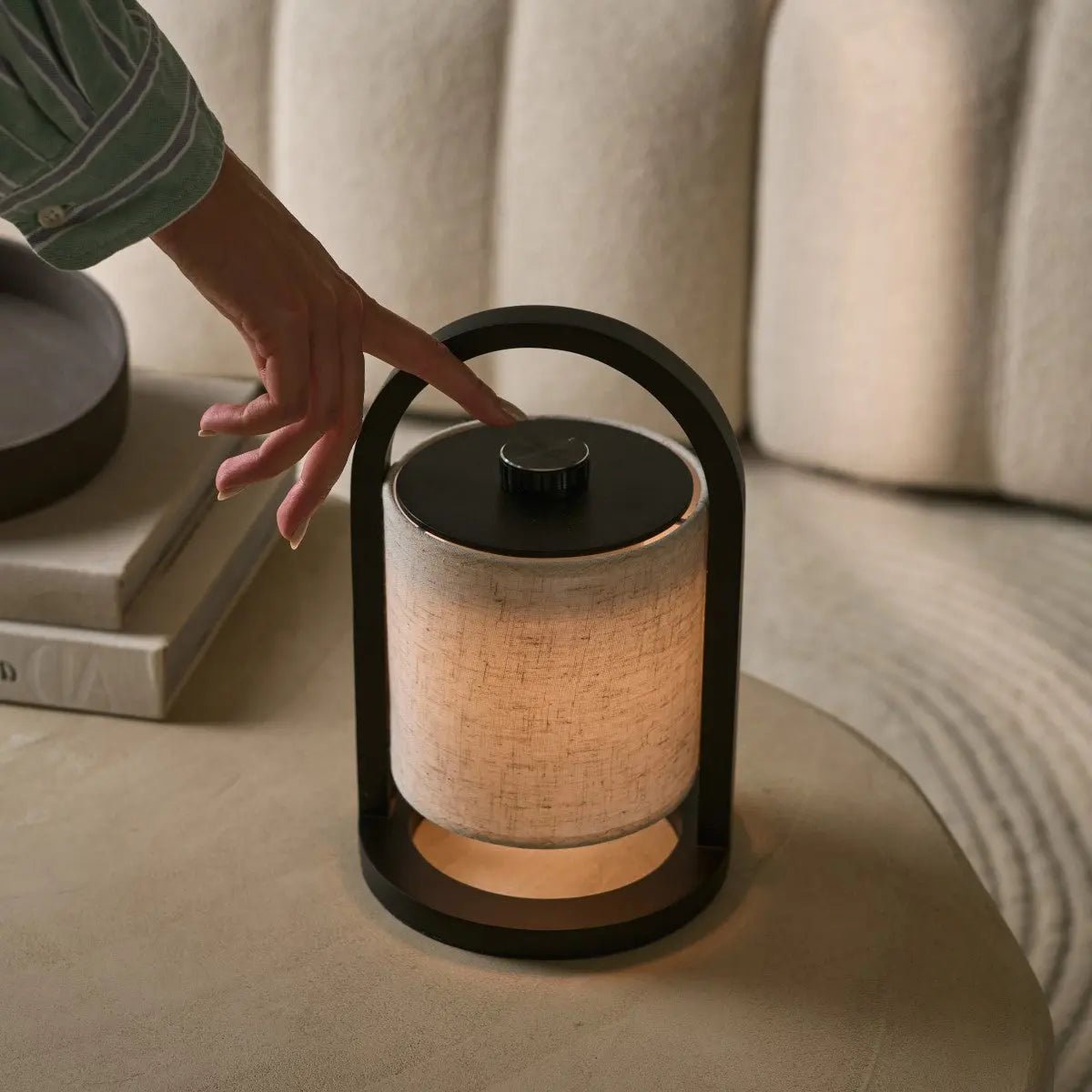 Rechargeable Wooden Table Lamp - Adjustable Brightness Lighting Solution