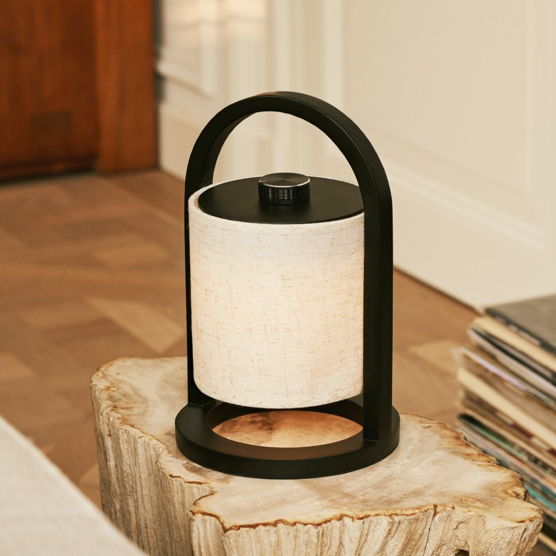 Rechargeable Wooden Table Lamp - Adjustable Brightness Lighting Solution