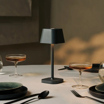 Modern Stone Grey Table Lamp – Rechargeable and Dimmable